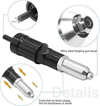 Pop Rivet Gun Tool Rivet Drill Attachment Power Drill Tool Kit Cordless Rivet Gun