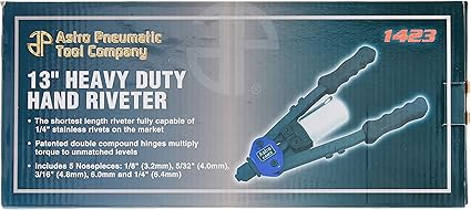 Astro Pneumatic Tool 1423 1/4" Heavy Duty 13" Hand Riveter