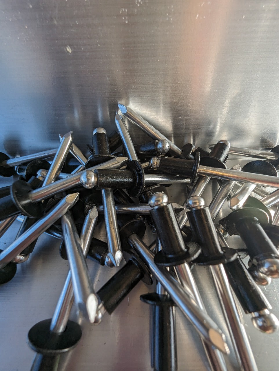 Silver & Black rivets 1/4"